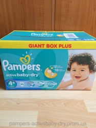 Подгузники Pampers,active baby dry 4+,Maxi Plus